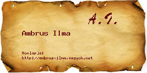 Ambrus Ilma névjegykártya